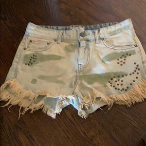 Free people camo shorts 24 new embellished